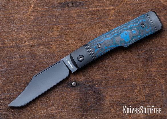 Jack Wolf Knives: Sharpshooter Jack - Titanium Slipjoint - CPM-S90V - Arctic Storm Fat Carbon - Black DLC