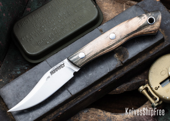Lon Humphrey Knives: Mudbone Muskrat - Forged AEB-L - Storm Maple - Black Liners - LH22AJ030
