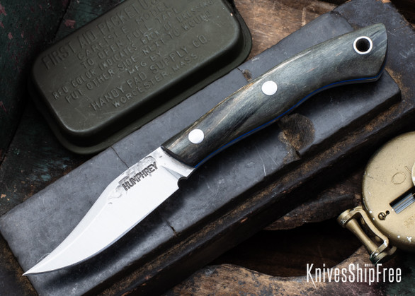Lon Humphrey Knives: Mudbone Muskrat - Forged AEB-L - Storm Maple - Blue Liners - LH22AJ032