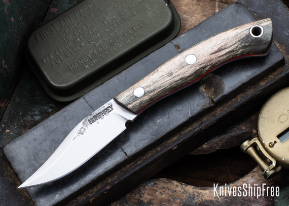 Lon Humphrey Knives: Mudbone Muskrat - Forged AEB-L - Storm Maple - Red Liners - LH22AJ043