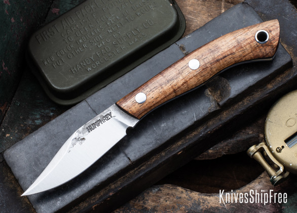 Lon Humphrey Knives: Mudbone Muskrat - Forged AEB-L - Tasmanian Blackwood - Black Liners - LH22AJ048