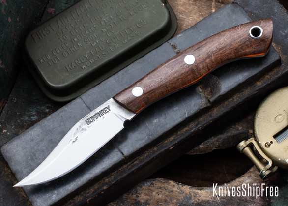 Lon Humphrey Knives: Mudbone Muskrat - Forged AEB-L - Tasmanian Blackwood - Orange Liners - LH22AJ055