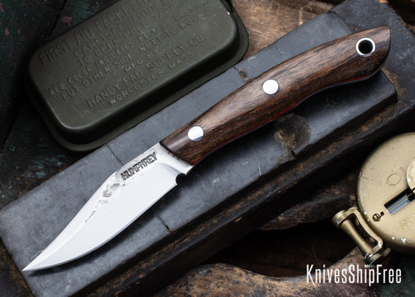 Lon Humphrey Knives: Mudbone Muskrat - Forged AEB-L - Tasmanian Blackwood - Red Liners - LH22AJ062