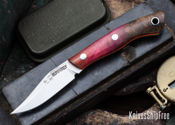 Lon Humphrey Knives: Mudbone Muskrat - Forged AEB-L - Box Elder Burl - Orange Liners - LH22AJ111