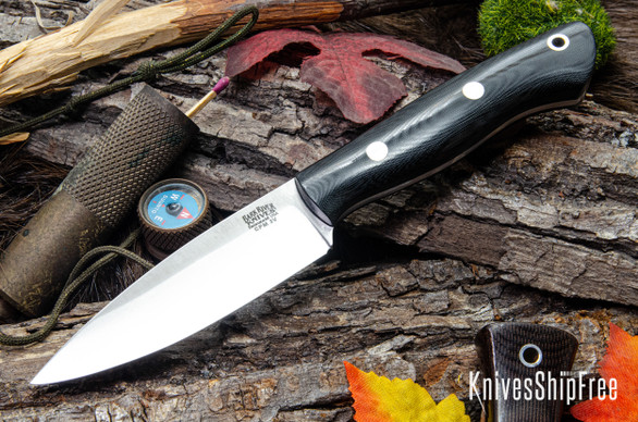 Bark River Knives: Mini Aurora - CPM-3V - Black Linen Micarta