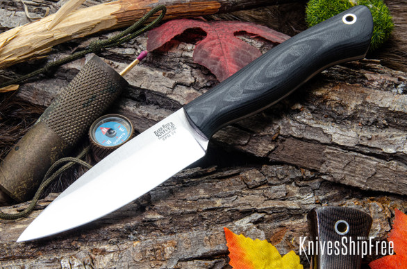 Bark River Knives: Mini Aurora - CPM-3V - Black Suretouch - Matte - Forest Green Liners - Black Pins