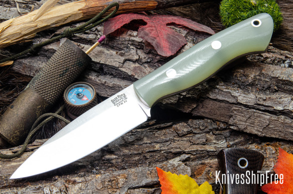 Bark River Knives: Mini Aurora - CPM-3V - Ghost Green Jade G-10