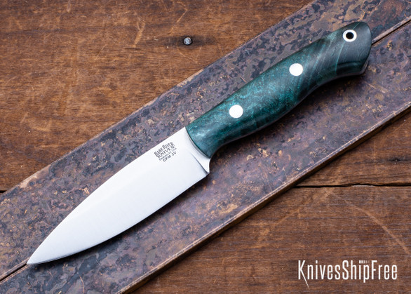 Bark River Knives: Mini Aurora - CPM-3V - Emerald Tigertail Maple Burl #5