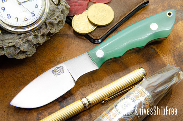 Bark River Knives: Mini Canadian - CPM-3V - Ghost Green Jade G-10 - Green Liners