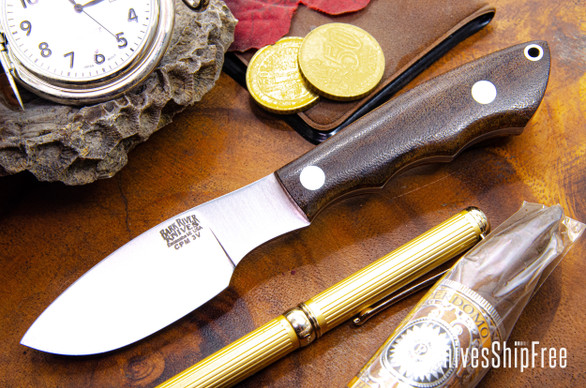 Bark River Knives: Mini Canadian - CPM-3V - Mesquite Burl - White Liners #2