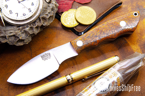 Bark River Knives: Mini Canadian - CPM-3V - Mesquite Burl - White Liners #3