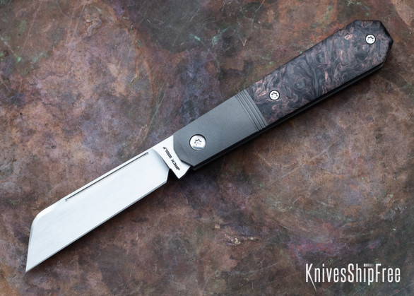 Jack Wolf Knives: Midnight Jack - Titanium Liners & Bolsters - CPM-S90V - Dark Matter Copper Fat Carbon