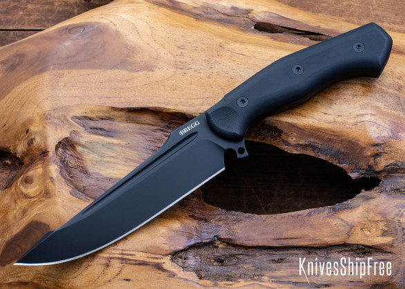 Begg Knives: Alligator - Black G-10 - Sandvik 14C28N - Black Blade