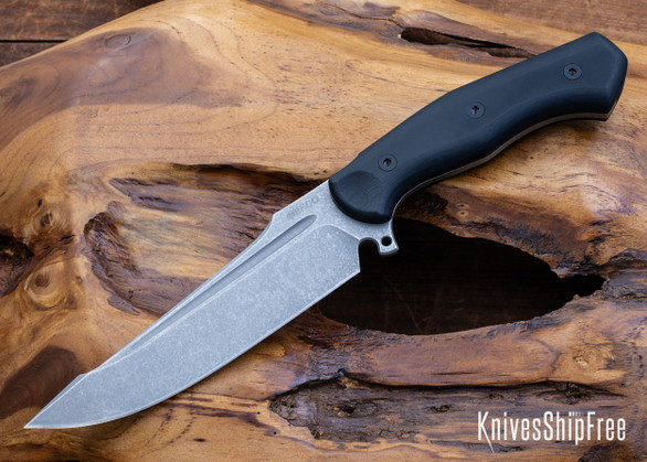 Begg Knives: Alligator - Black G-10 - Sandvik 14C28N - Stonewash