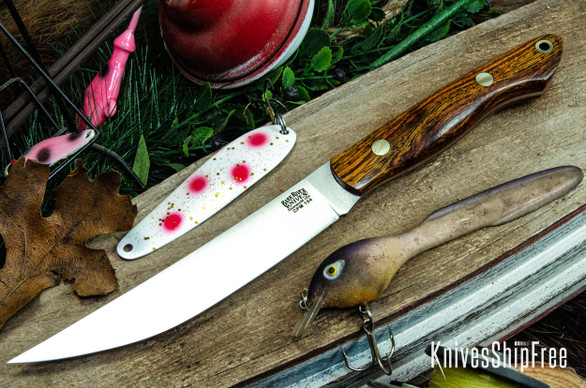 Bark River Knives: Kalahari Mini-Sportsman - CPM 154 - Desert Ironwood - Red Liners - Brass Pins #2