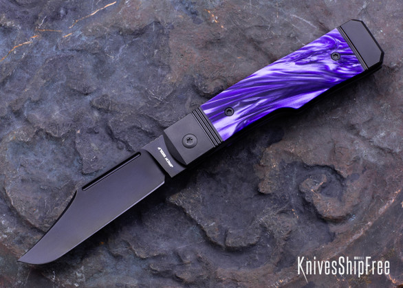Jack Wolf Knives: Gunslinger Jack - Titanium Framelock - Cosmic Purple Kirinite - CPM-S90V - Black DLC