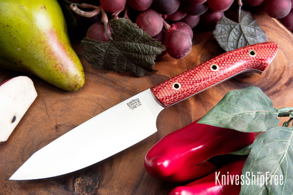 Bark River Knives: Petty Z - CPM-154 - Firedog Canvas Micarta - White Liners - Hollow Brass Pins