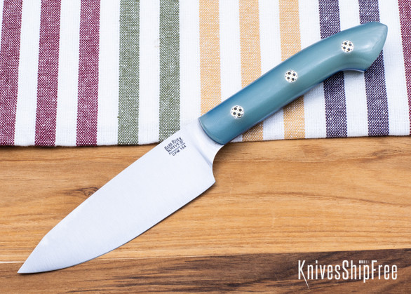 Bark River Knives: Petty Z - CPM-154 - Ghost Green Jade G-10 - Blue Liners - Mosaic Pins