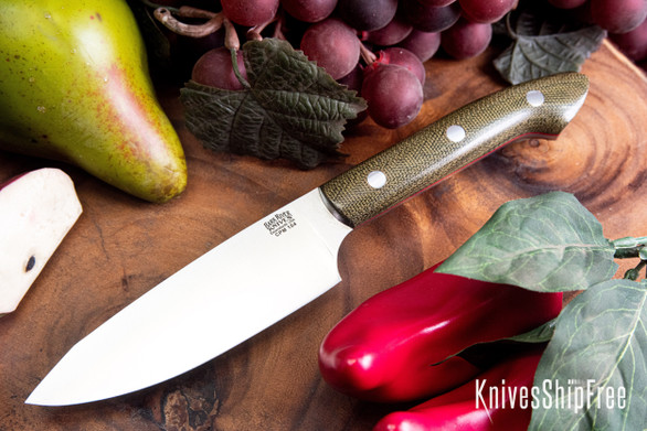 Bark River Knives: Petty Z - CPM-154 - Green Canvas Micarta - Red Liners