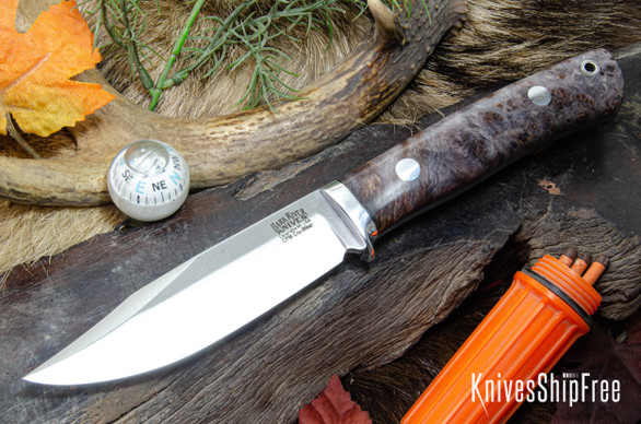 Bark River Knives: Hildi - CPM-CruWear - Brown & Gray Maple Burl