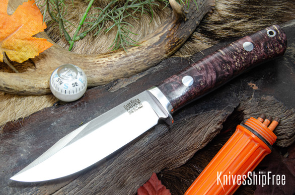 Bark River Knives: Hildi - CPM-CruWear - Purple & Gold Maple Burl #1