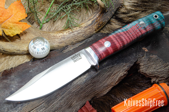 Bark River Knives: Hildi - CPM-CruWear - Red & Blue Tigertail Maple Burl #2
