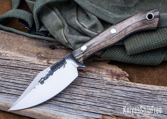Lon Humphrey Knives: Blacktail - Forged 52100 - Storm Maple - Blue Liners - LH22CJ018