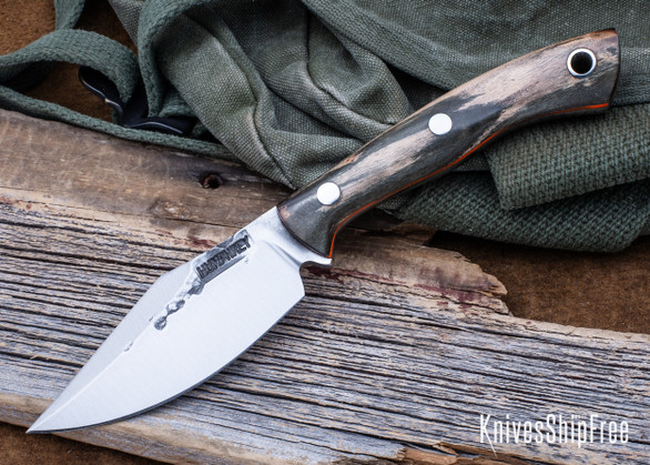 Lon Humphrey Knives: Blacktail - Forged 52100 - Storm Maple - Orange Liners - LH22CJ021