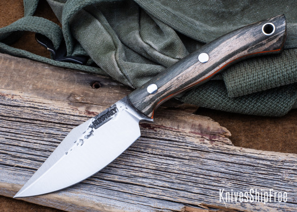 Lon Humphrey Knives: Blacktail - Forged 52100 - Storm Maple - Orange Liners - LH22CJ023