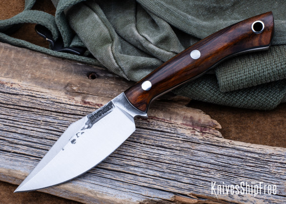 Lon Humphrey Knives: Blacktail - Forged 52100 - Desert Ironwood - Black Liners - LH22CJ145