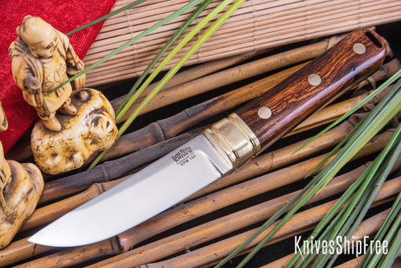 Bark River Knives: Kitsune Tanto - CPM 154 - Brass Bolster - Desert Ironwood #14
