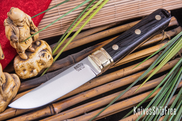 Bark River Knives: Kitsune Tanto - CPM 154 - Brass Bolster - Wenge #4