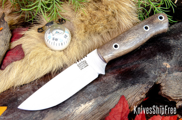 Bark River Knives: Bravo Necker 2 - CPM-S45VN - American Walnut - Black Liners - Hollow Pins