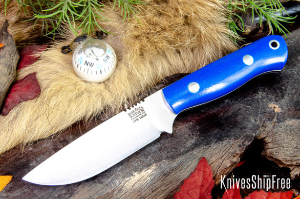 Bark River Knives: Bravo Necker 2 - CPM-S45VN - Blue Glow G-10 - White Liners