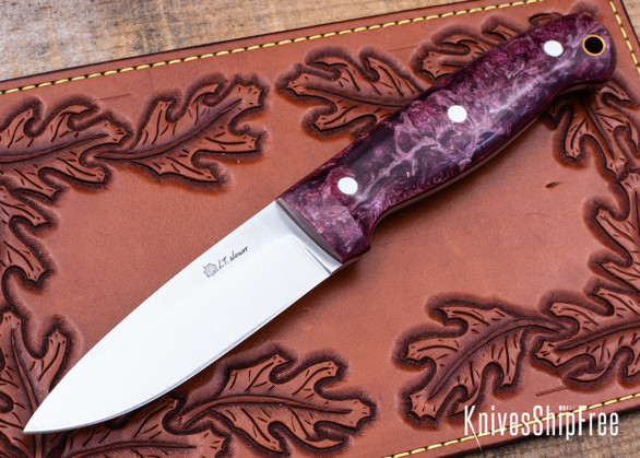 L.T. Wright Knives: GNS - Saber Grind - Home Brew Berry Punch Resin - Red Liners - White Pins - Polished - AEB-L 