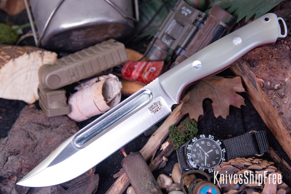 Bark River Knives: Squad Leader II - CPM 3V - Dune G-10 - Red Liners