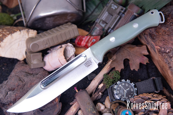 Bark River Knives: Squad Leader II - CPM 3V - Ghost Green Jade G-10 - Matte
