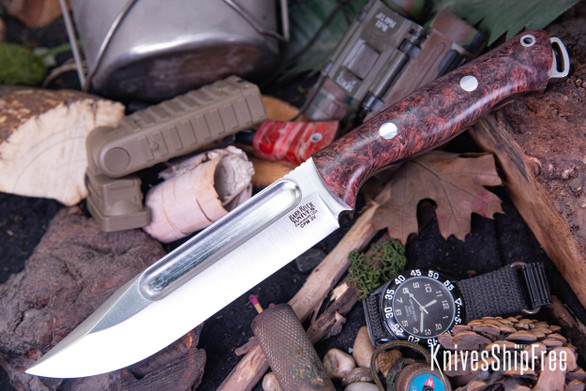 Bark River Knives: Squad Leader II - CPM 3V - Black & Cherry Maple Burl