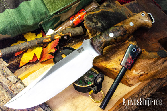 Bark River Knives: Bravo Survivor - CPM 3V - Black & Brown Maple Burl