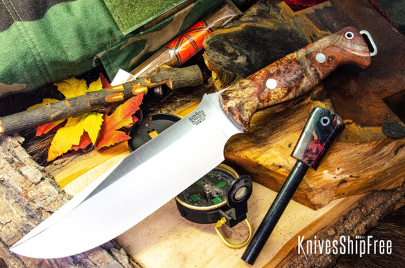 Bark River Knives: Bravo Survivor - CPM 3V - Cherry & Cream Maple Burl