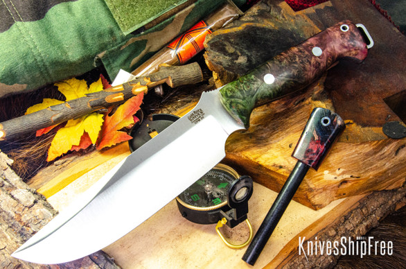 Bark River Knives: Bravo Survivor - CPM 3V - Green & Cherry Maple Burl