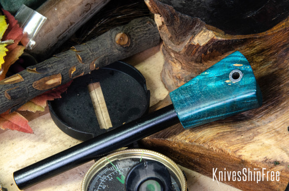 Bark River Knives: Firesteels - Teal Maple Burl