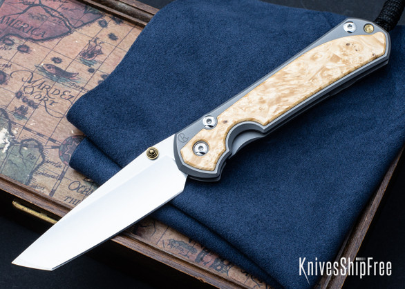 Chris Reeve Knives: Large Sebenza 31 - Tanto - Box Elder Inlay - CR11IJ001