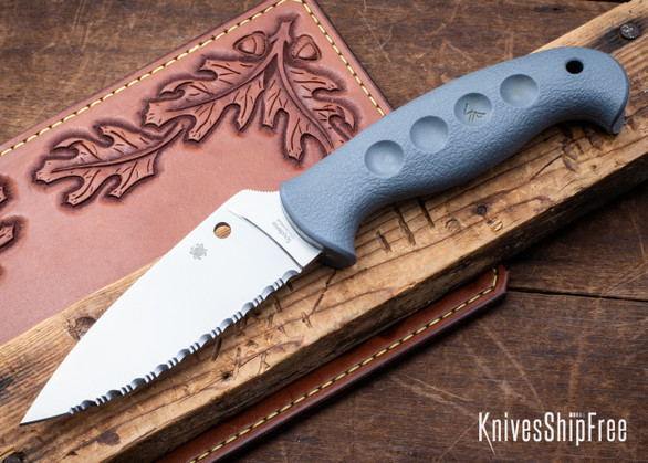 Spyderco: Temperance Lightweight Fixed Blade - Sprint Run - Gray FRN - CPM CruWear - Serrated - FB05SGY