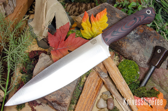 Bark River Knives: Aurora III - CPM 3V - Red & Black Suretouch - Matte - Red Liners - Black Pins
