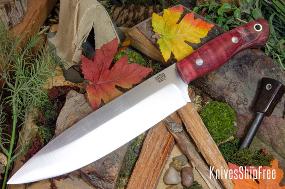 Bark River Knives: Aurora III - CPM 3V - Red Tigertail Maple Burl