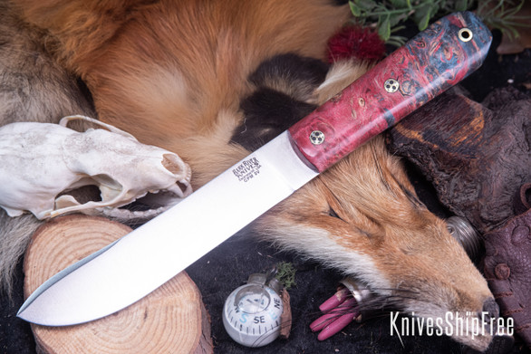 Bark River Knives: Mountain Man - 5" Blade - CPM 3V - Blue & Cherry Maple Burl - Mosaic Pins #2