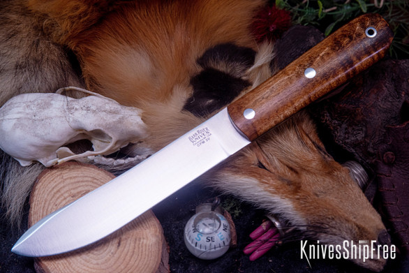 Bark River Knives: Mountain Man - 5" Blade - CPM 3V - Dark Curly Maple - Black Liners #2