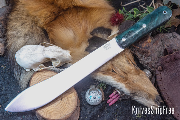 Bark River Knives: Mountain Man 8" - CPM 3V - Forest Green Maple Burl #3