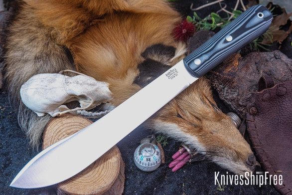 Bark River Knives: Mountain Man 8" - CPM 3V - Gray & Black Suretouch - Matte